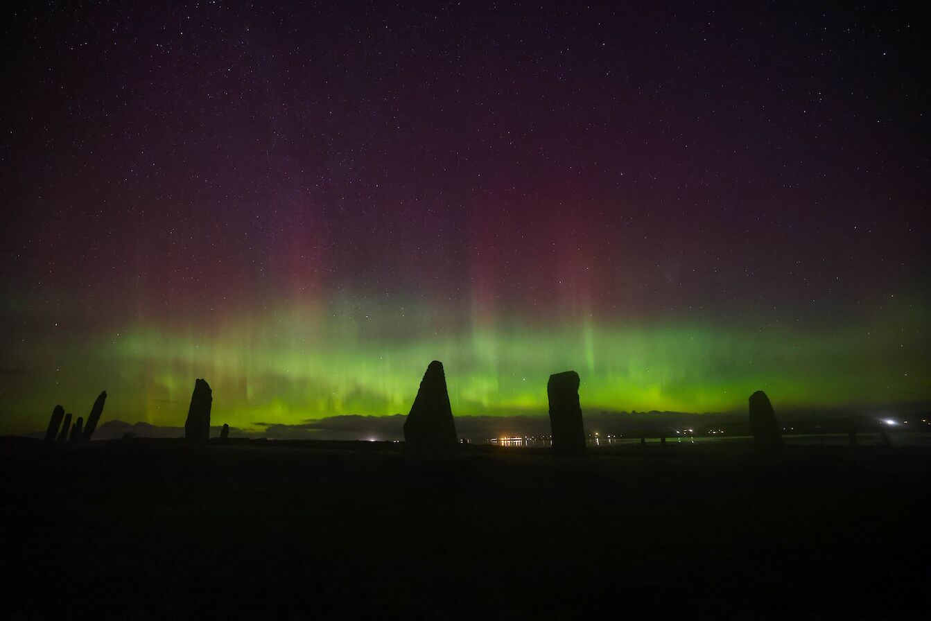 Aurora at the Ring of Brodgar, Orkney - image by Ann-Marie Clouston