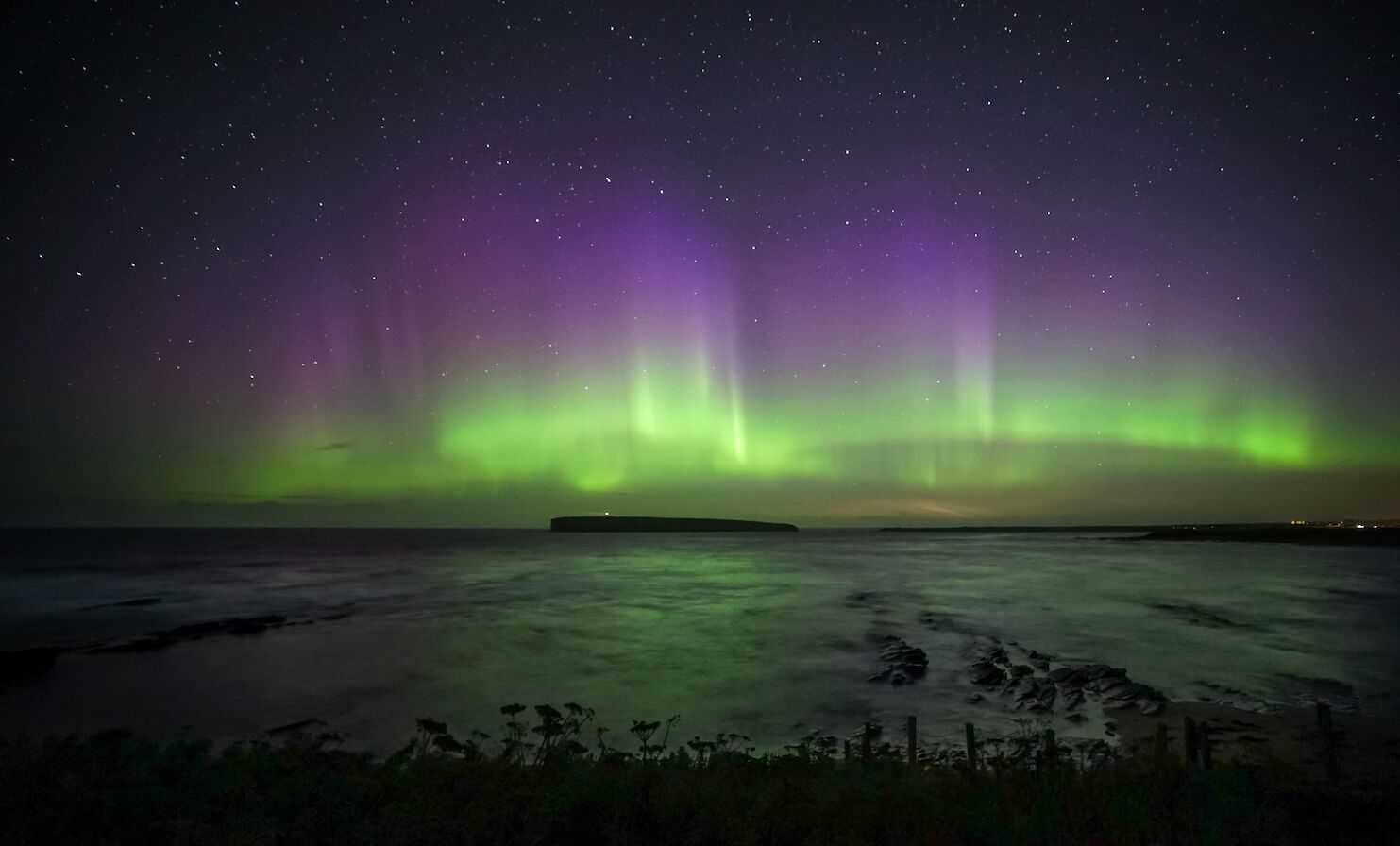 Aurora over the Brough of Birsay - image by Ann-Marie Clouston