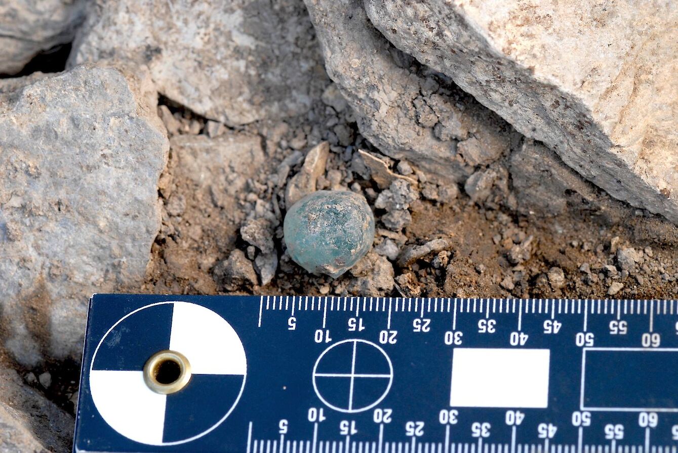 Roman glass bead - image by Ole Thoenies