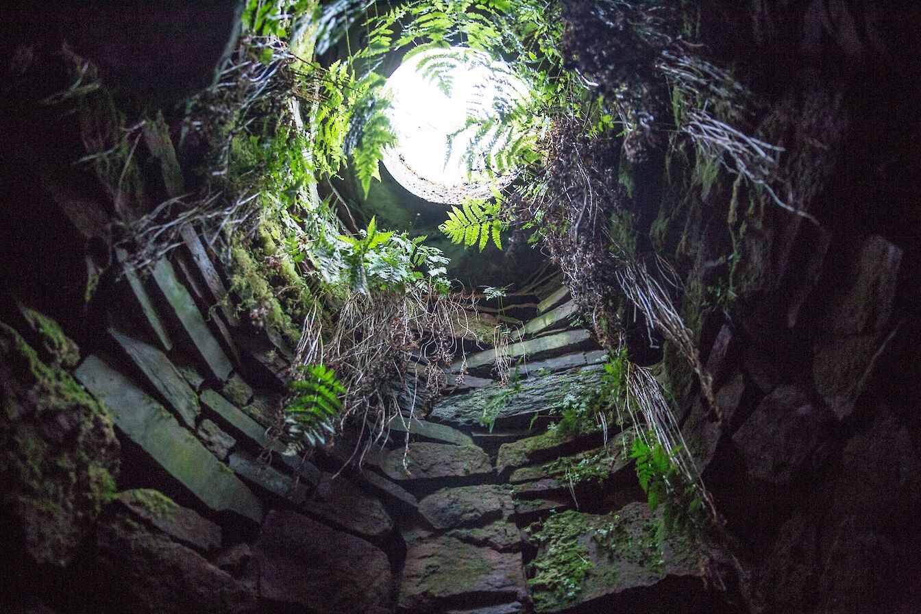 Inside Vinquoy Chambered Cairn, Eday