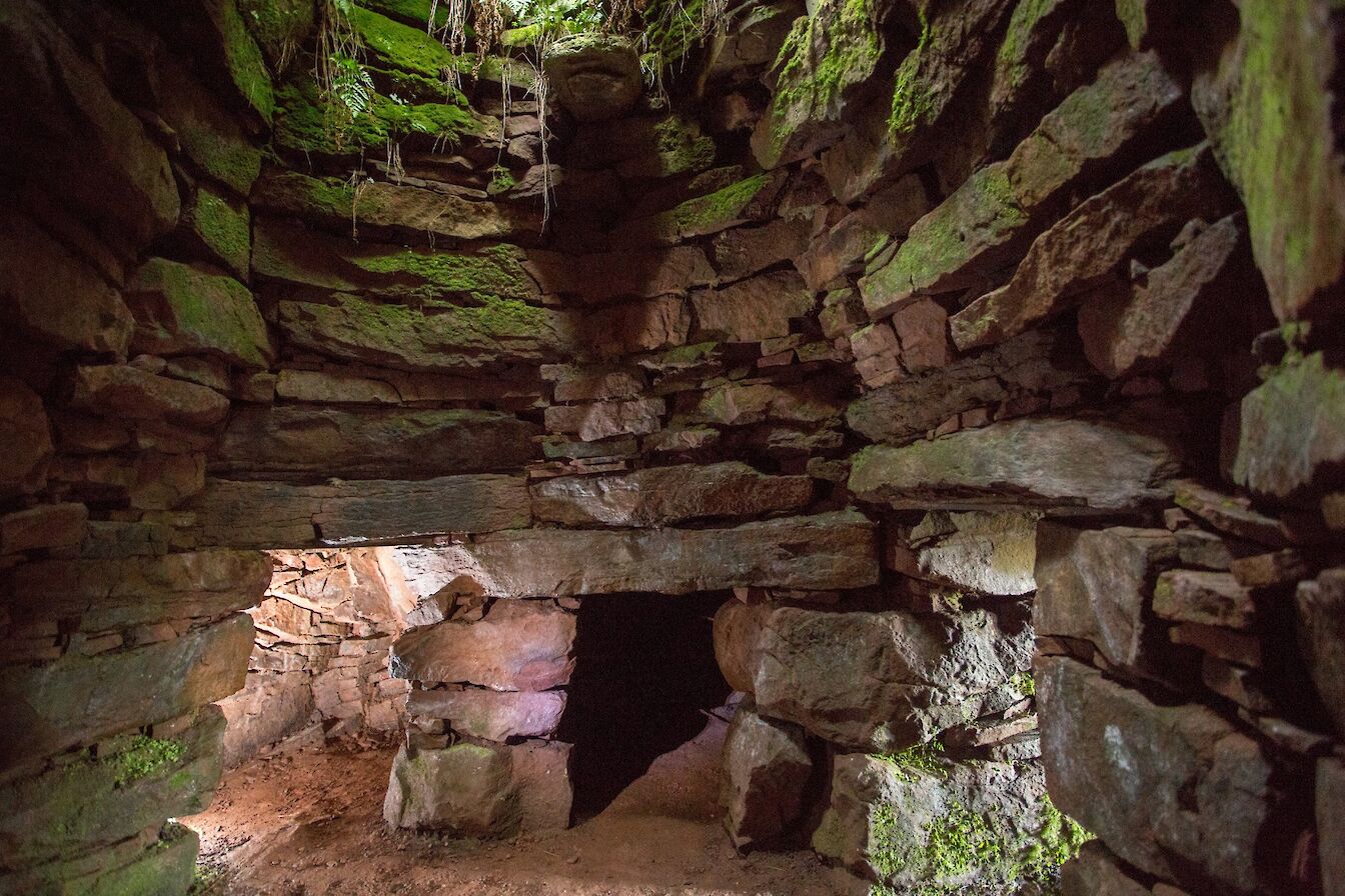 Inside Vinquoy Chambered Cairn, Eday