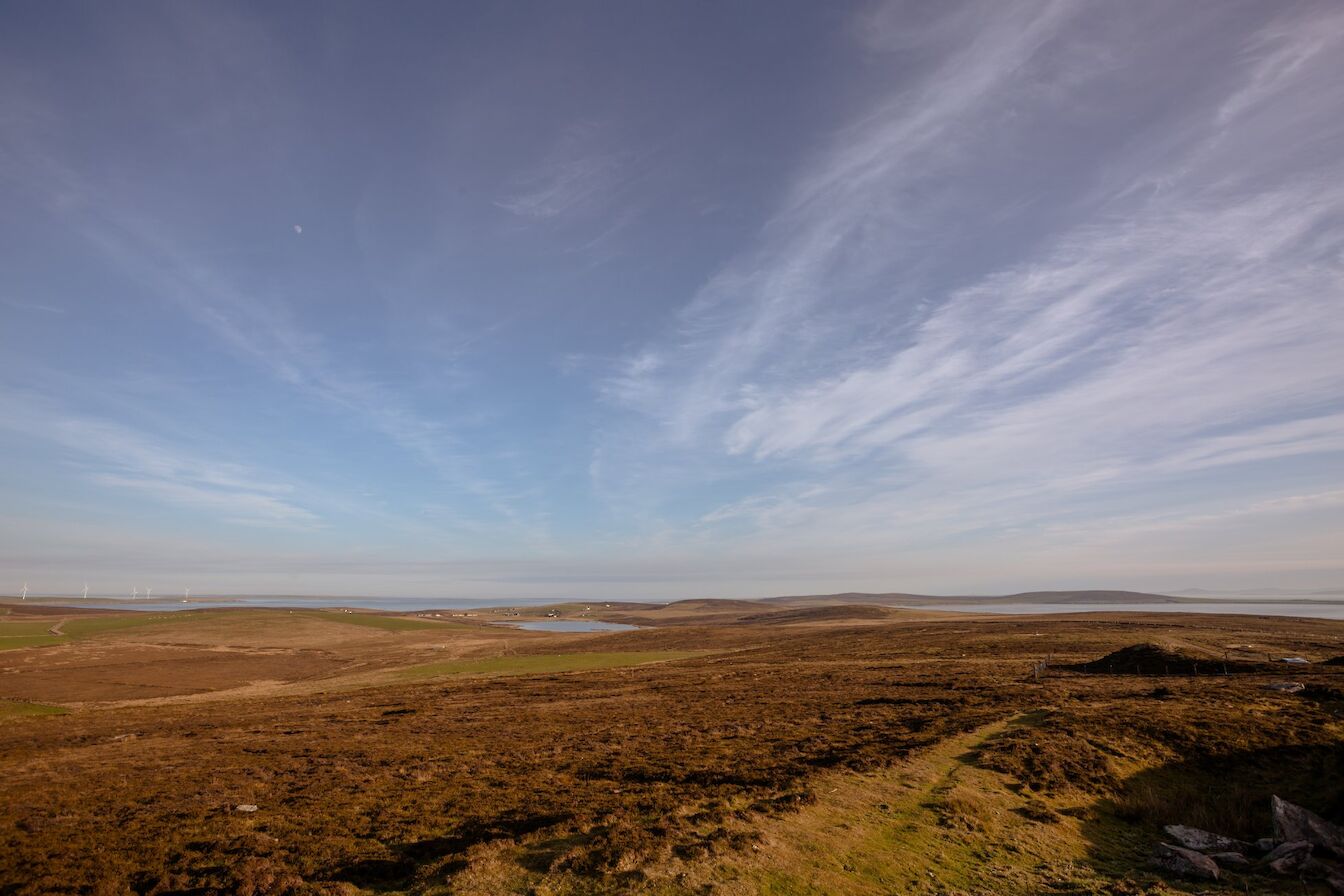 The view from Vinquoy Chambered Cairn, Eday