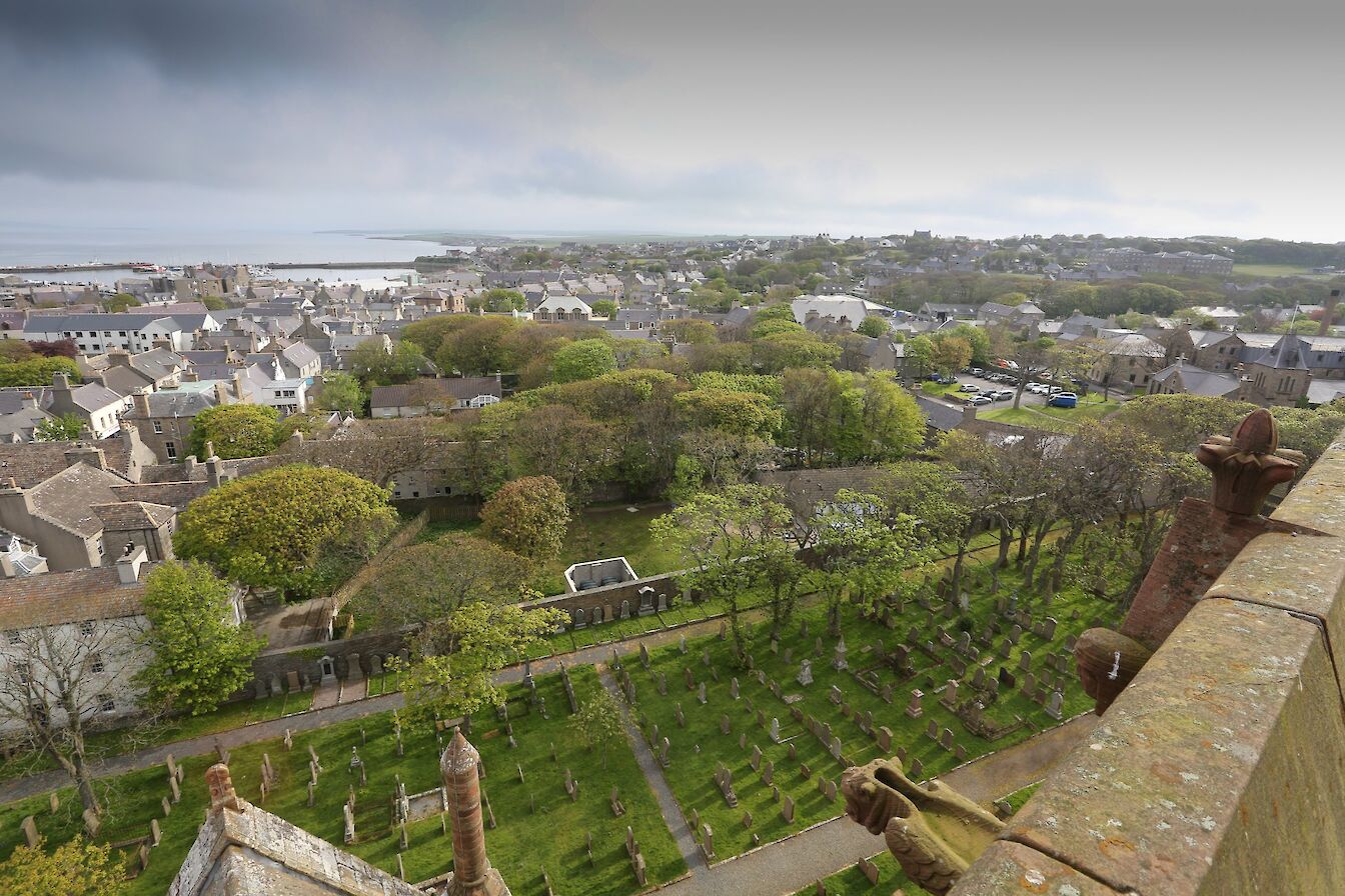 The view from the base of the cathedral spire