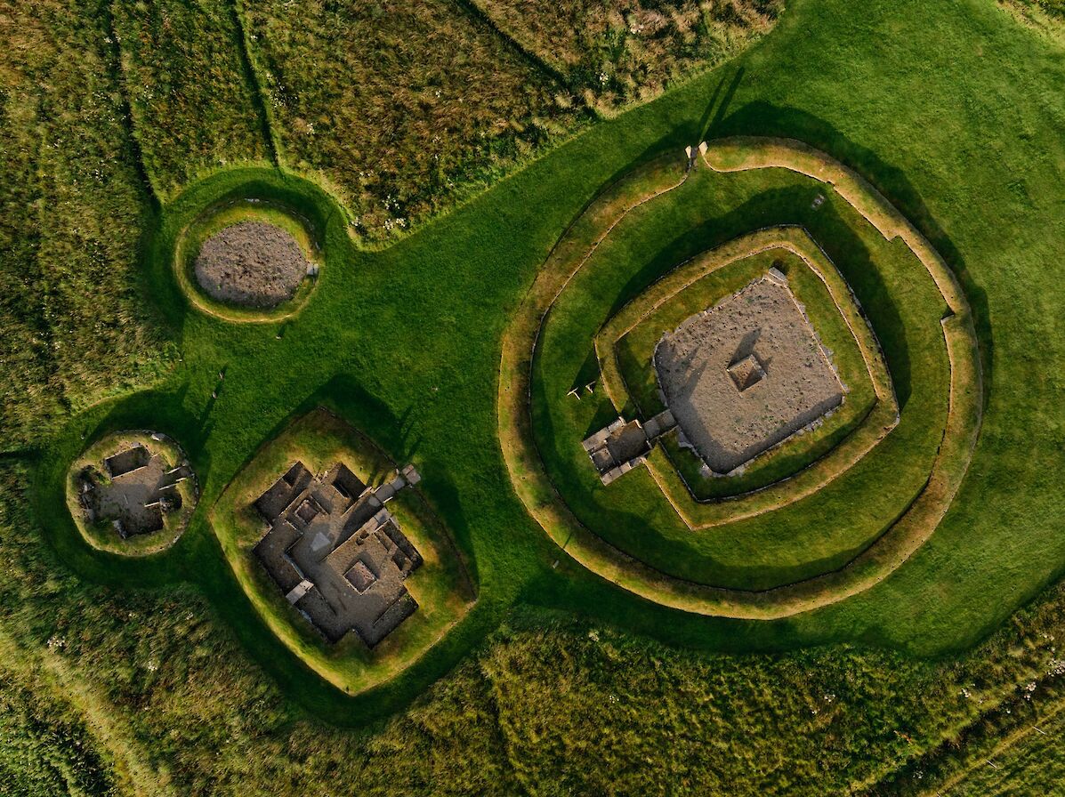 Aerial view of Barnhouse Settlement, Orkney