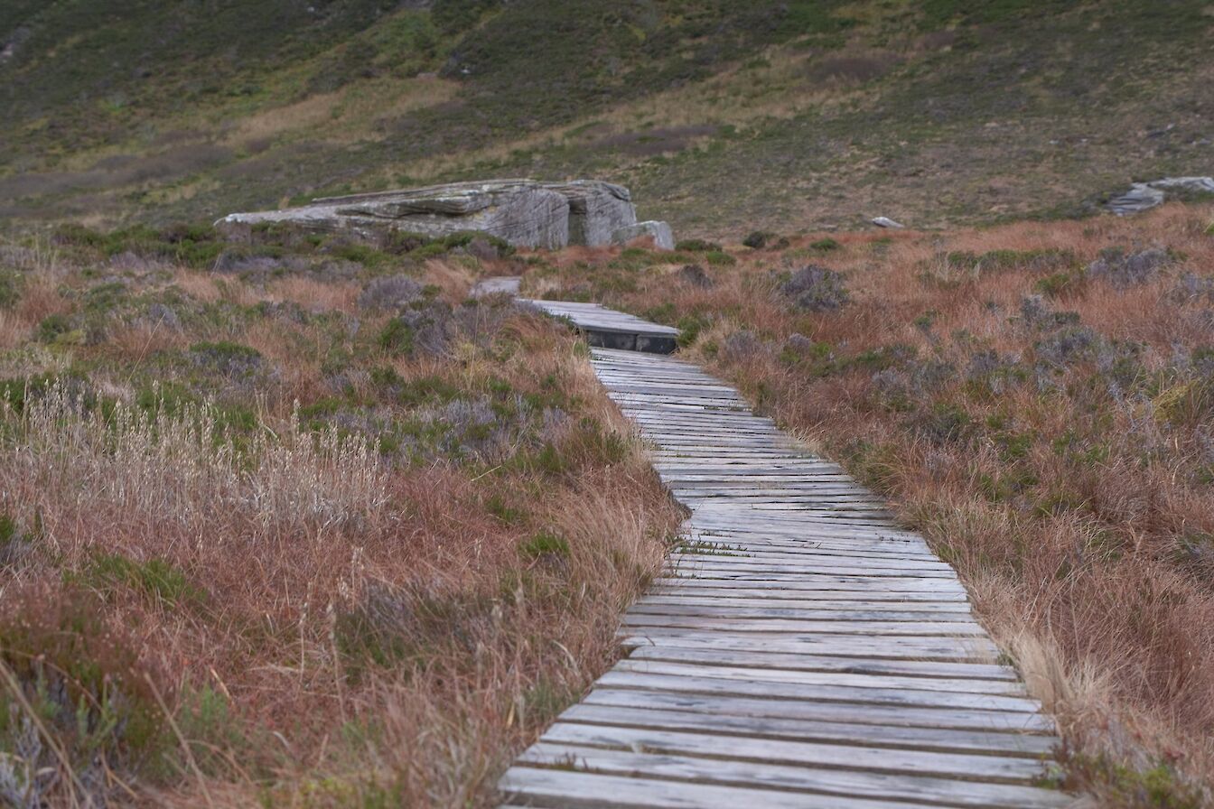 Part of the boardwalk towards the Dwarfie Stane