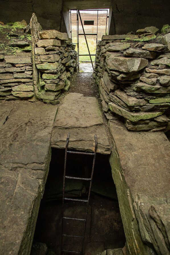 Inside the Taversoe Tuick, Orkney