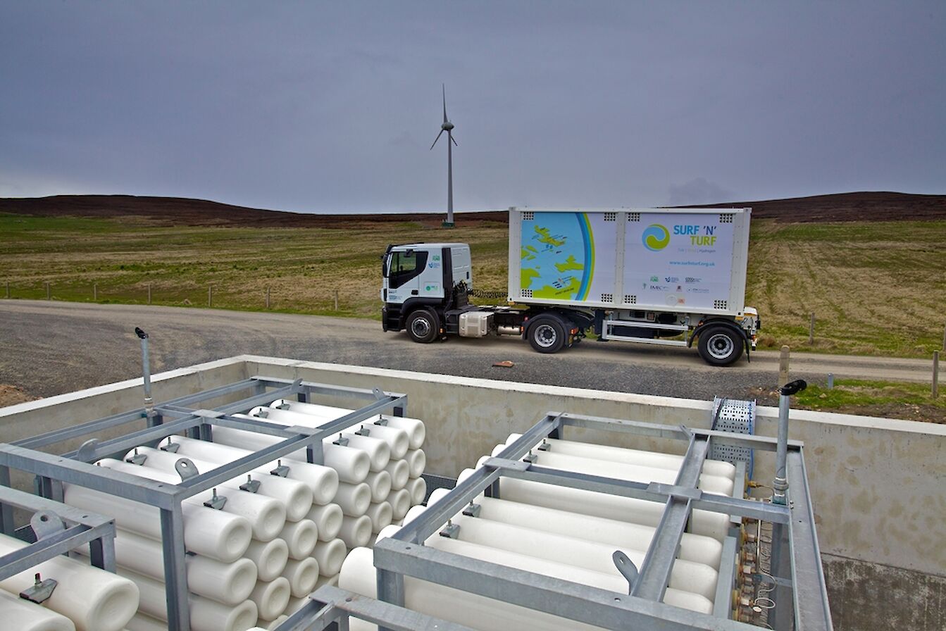 EMEC hydrogen storage and wind turbine in Eday, Orkney