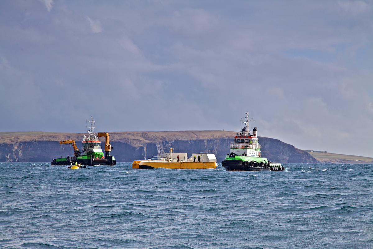 Marine energy device installation in Orkney - image courtesy of Ceflow