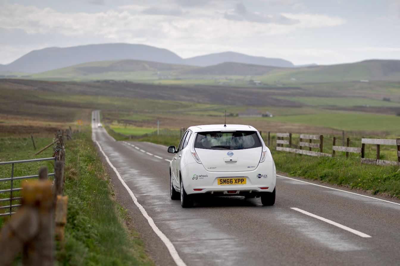 EV on Hobbister brae, Orkney