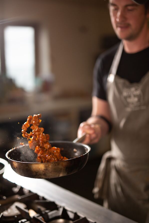 Marcus Cordock cooking up a storm in the Waterside kitchen