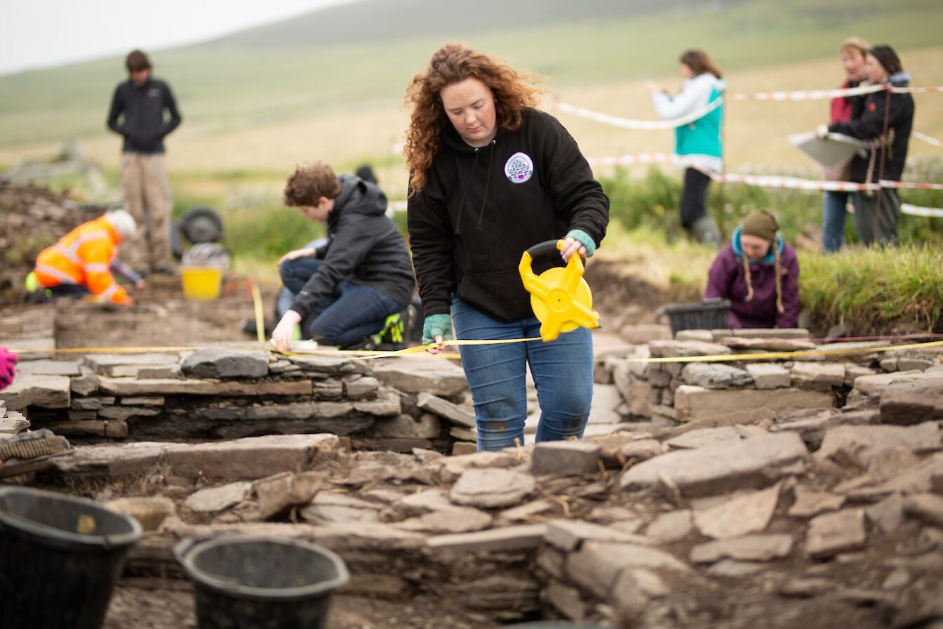 Archaeologists in action at Skaill, Orkney