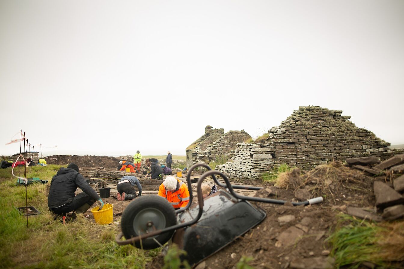 Archaeologists in action at Skaill, Orkney