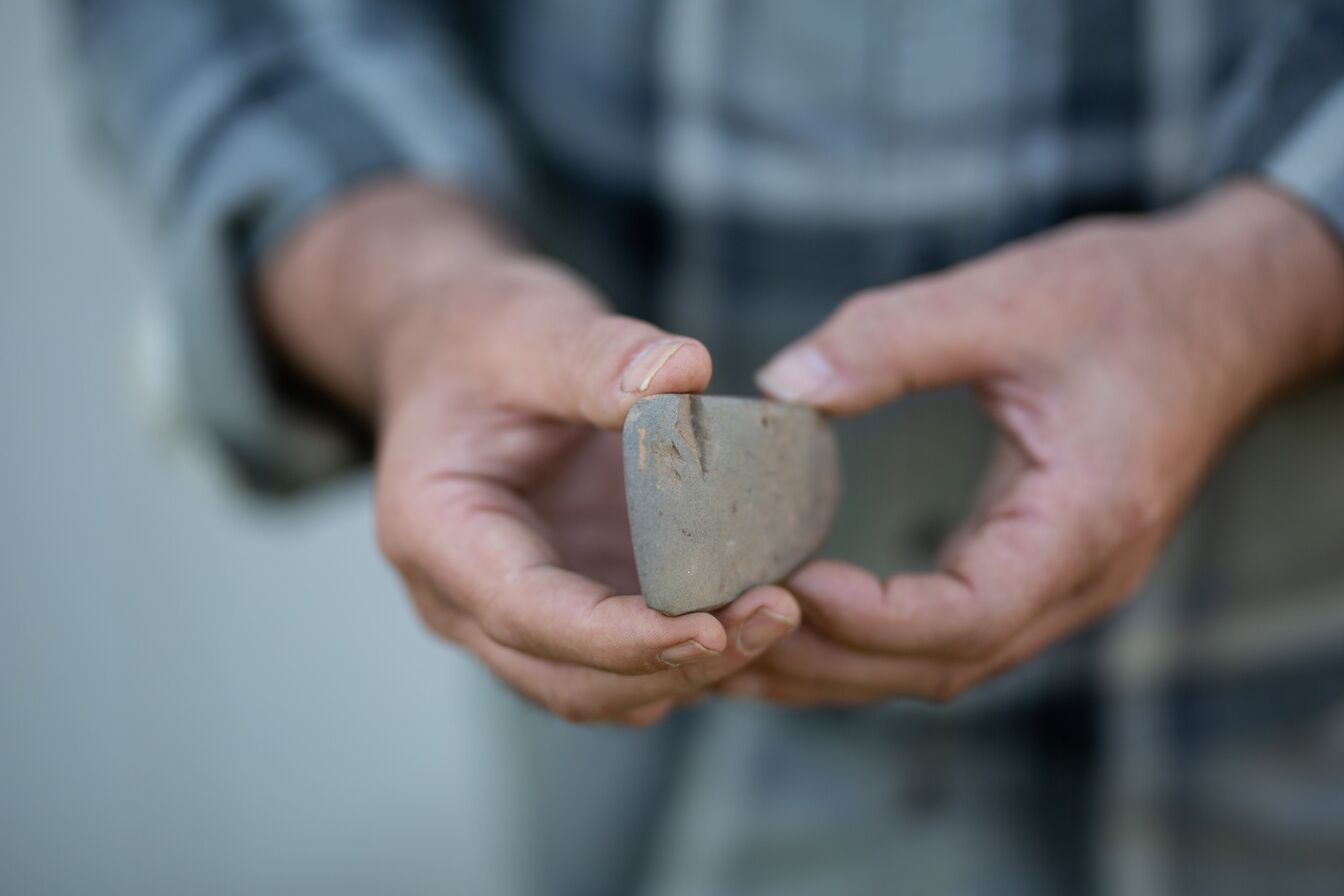 A polished stone axe found at the Ness of Brodgar this season