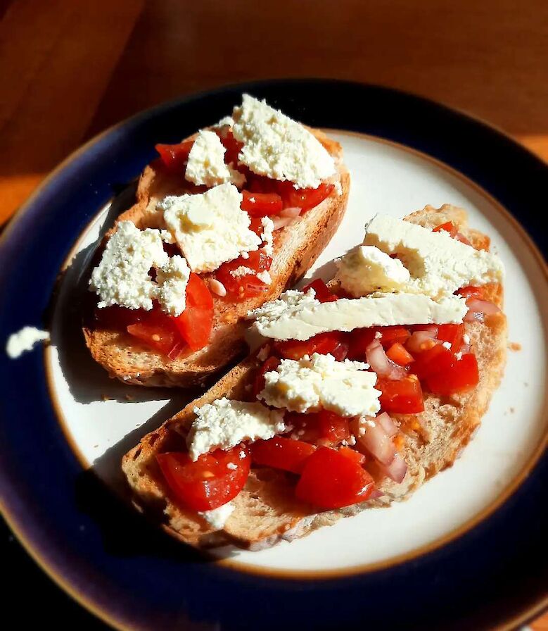 Burnside Cheese on bruschetta