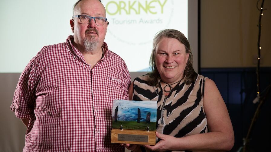 The Skaill House Falconry team with their Best Hands-on Experience award
