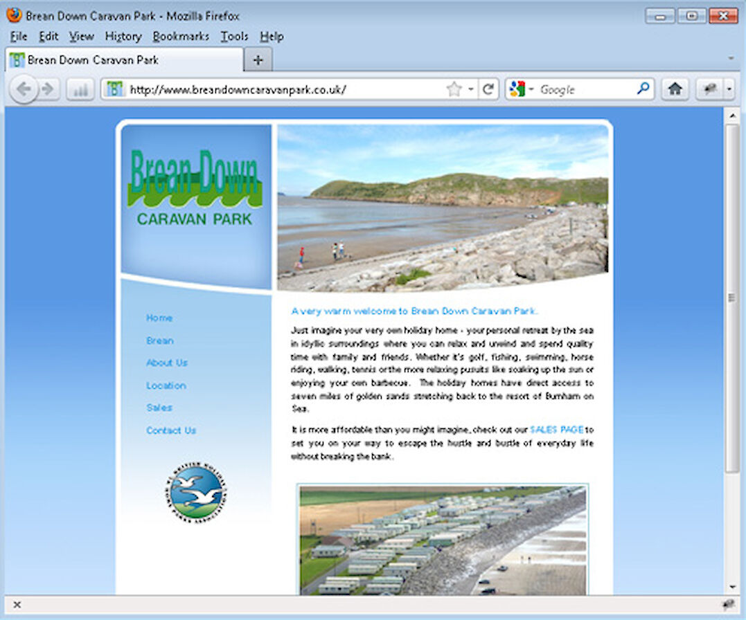 NorthStar New Media - Brean Down Caravan Park - Web design and development