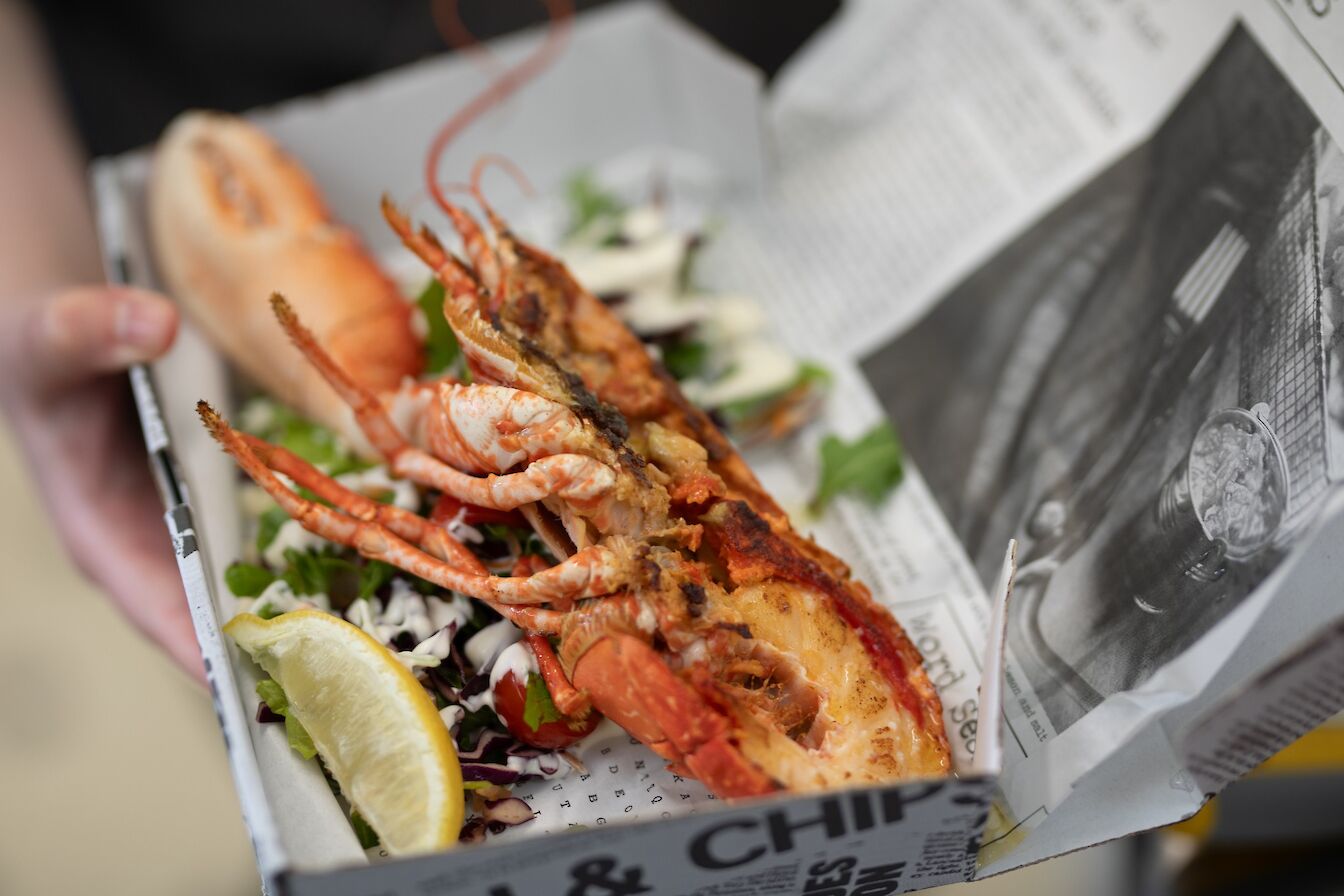 Fresh lobster at Loki Seafood Shack, Orkney