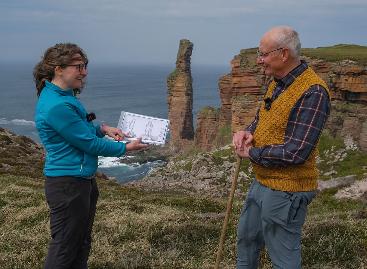 Katy Firth from Stromness Museum joins Dr Adrian Hall for the story of the making of the Pentland Firth - image by Selena Kuzma