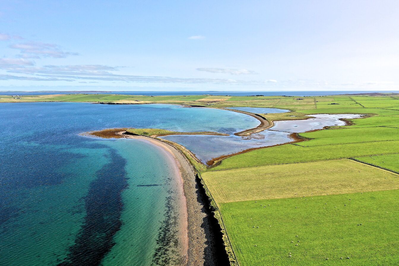 Aerial view over Skenstoft, Shapinsay, Orkney - image by Colin Keldie