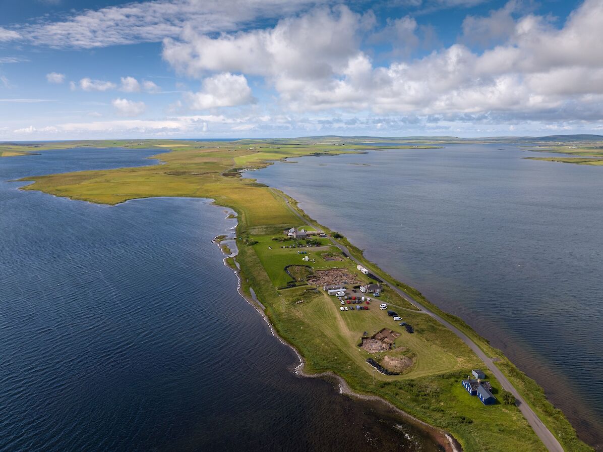 Aerial view of the Ness of Brodgar, Orkney