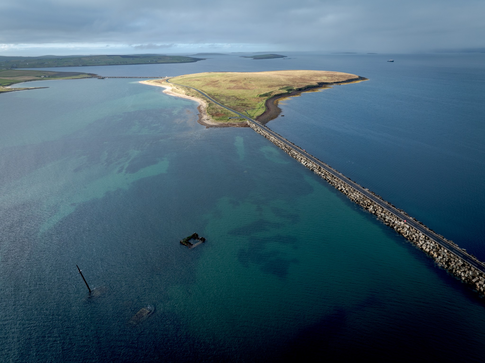 View over the Churchill Barriers, Orkney