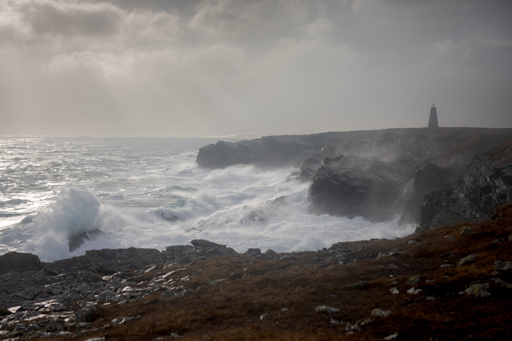 Wild weather at Roseness, Orkney