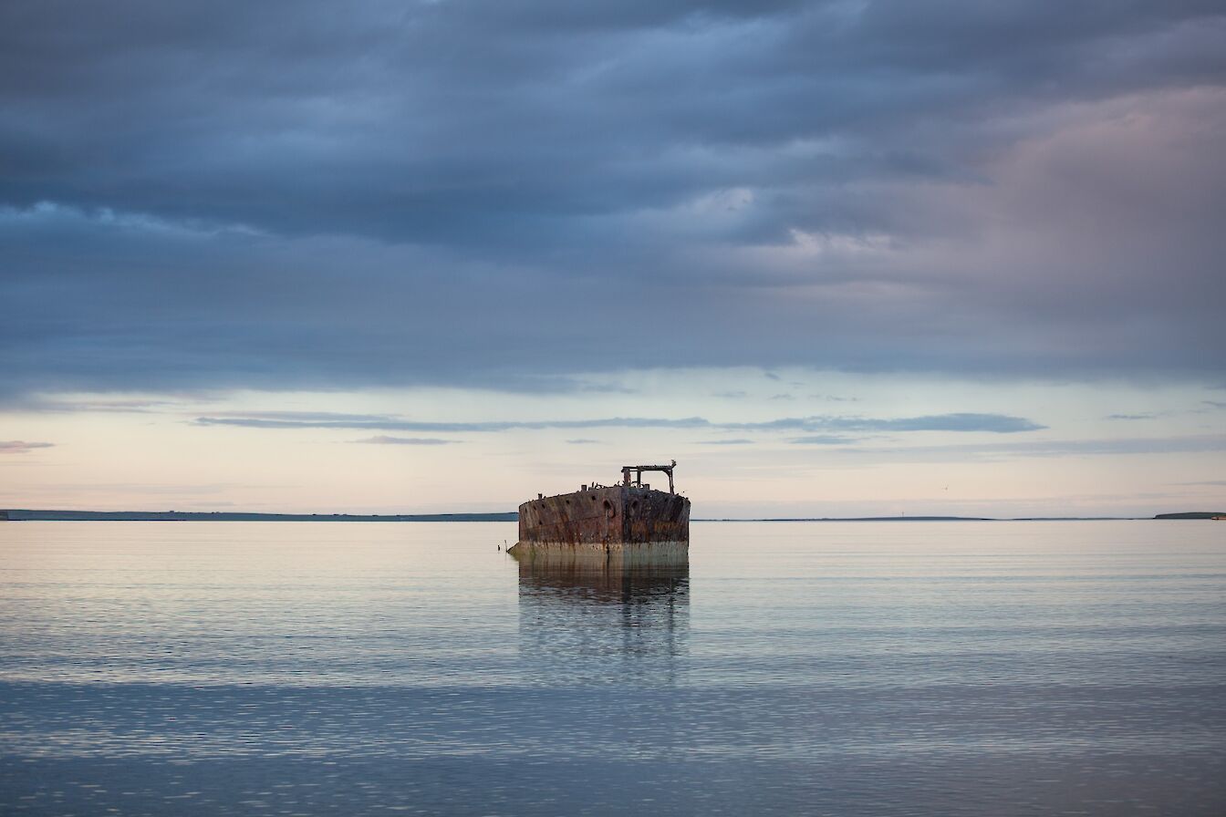 Looking towards the wreck of the Juniata at Inganess, Orkney