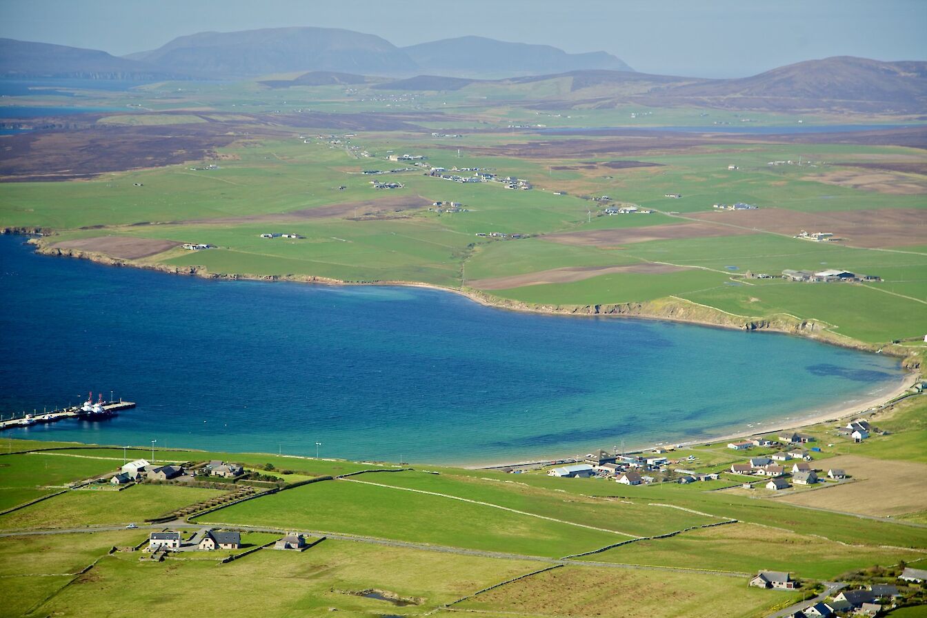 Aerial view of Scapa bay - image by Colin Keldie