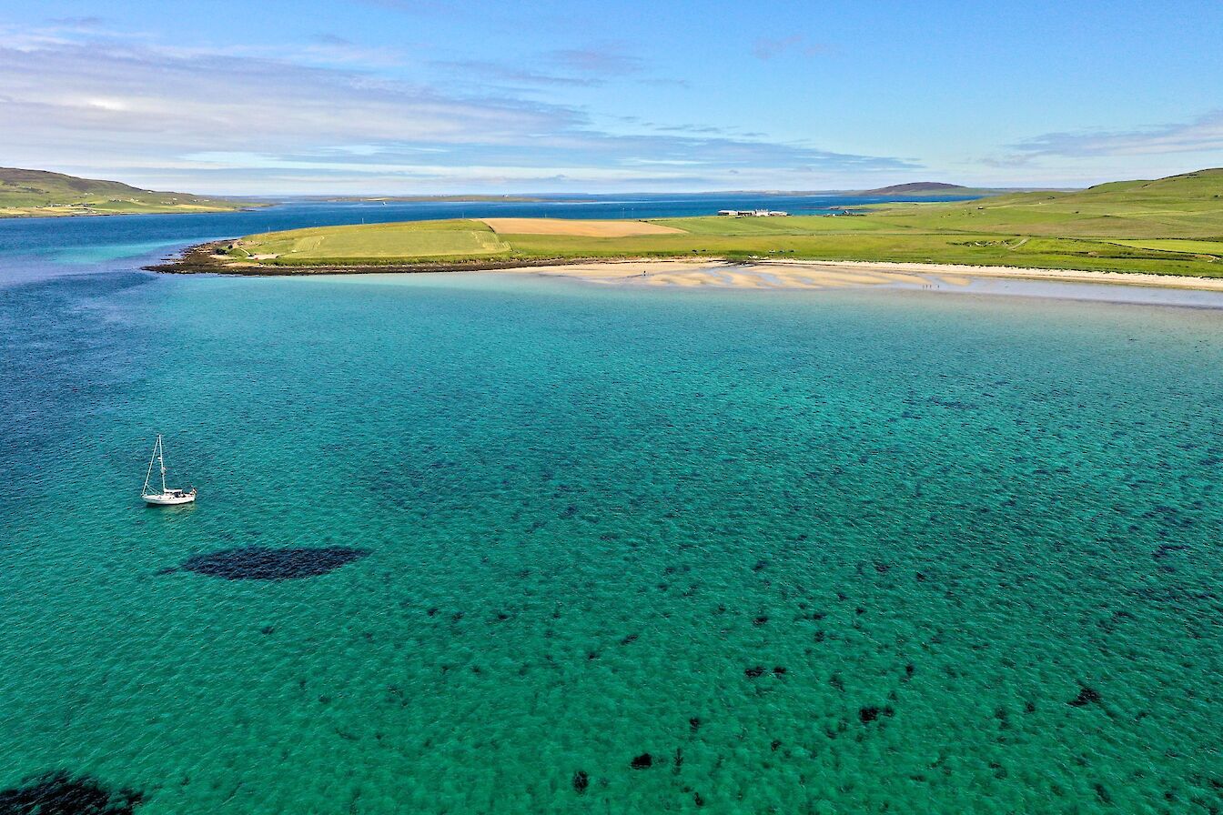 Aerial view of Sands of Evie, Orkney - image by Colin Keldie