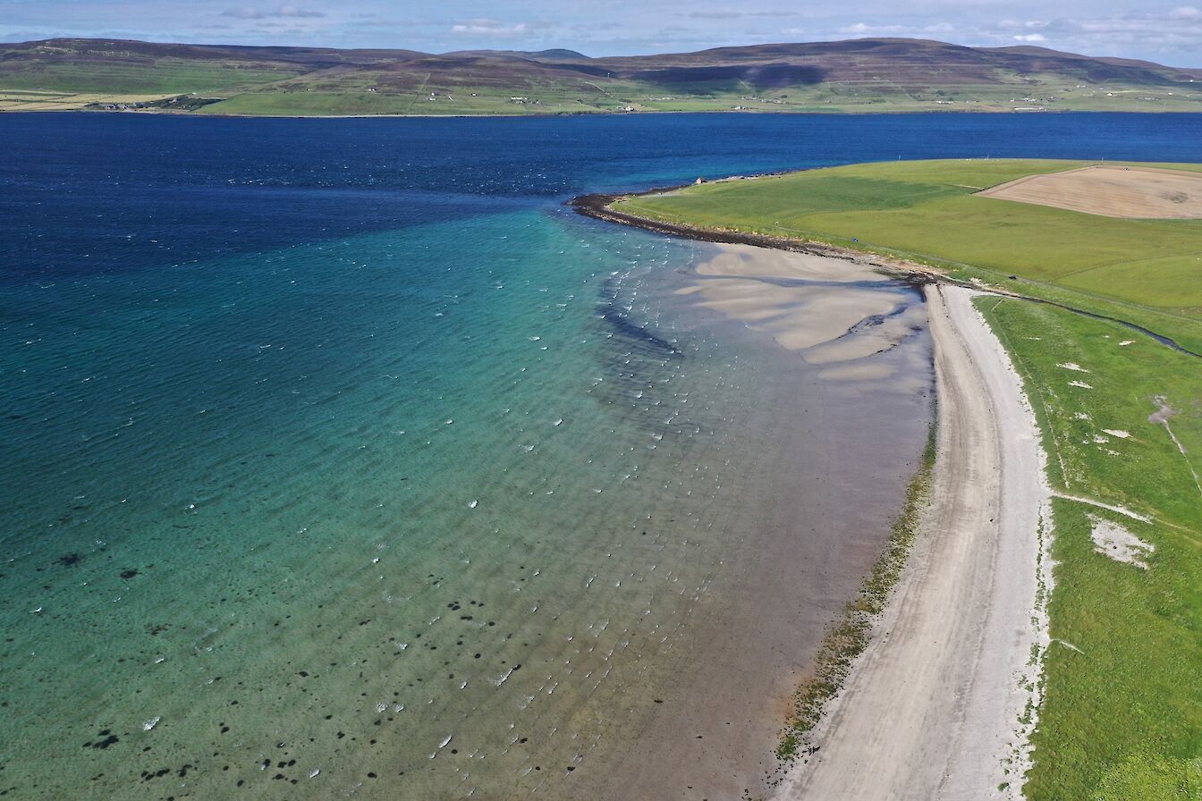 Aerial view of Sands of Evie, Orkney - image by Colin Keldie