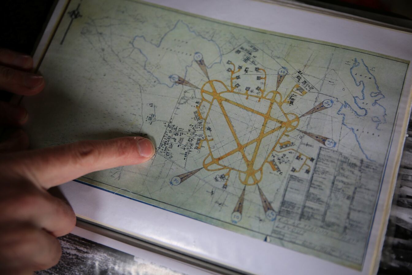 Overhead map view of the airfields at HMS Tern, Orkney